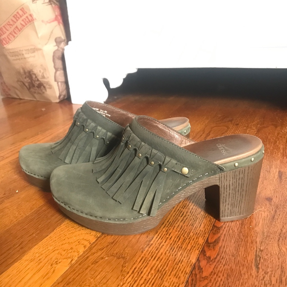 Dansko Green Tassel Clog